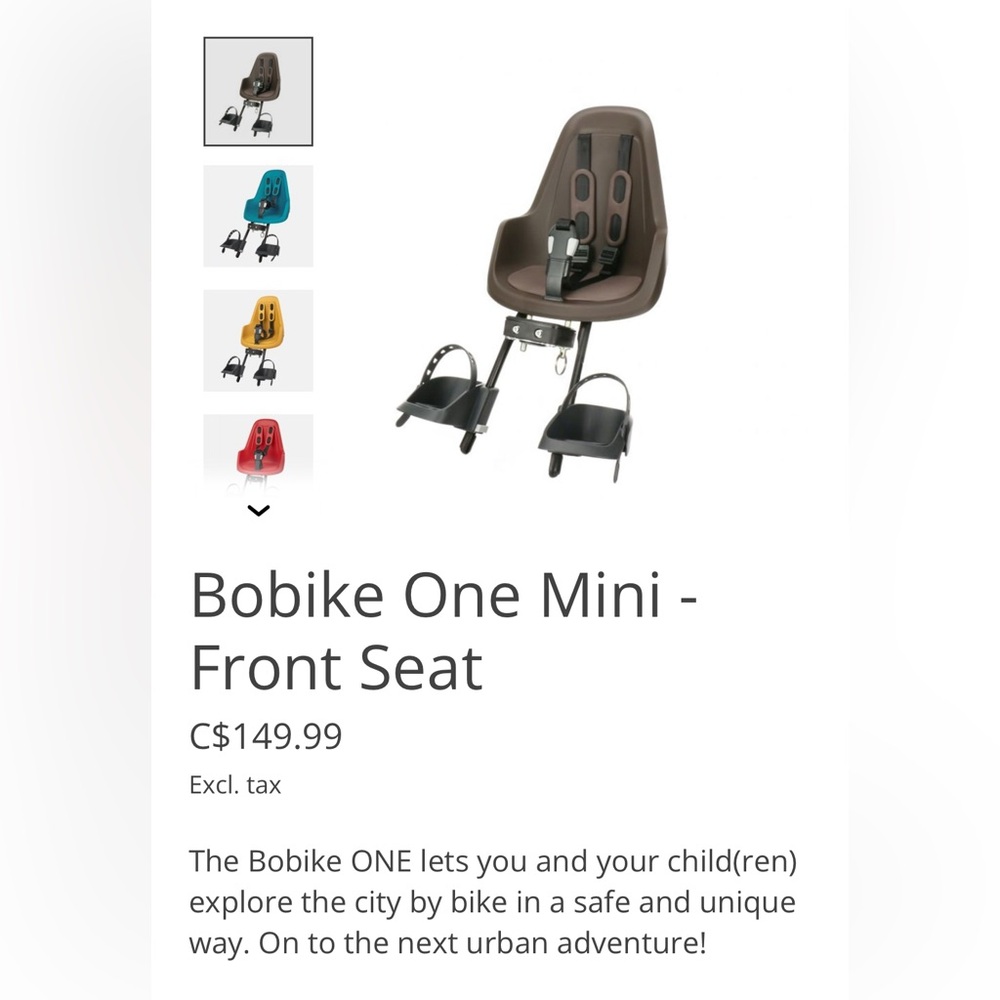 Bobike babies, kids toddlers add-on bike seat, safety New inbox Shocking pink